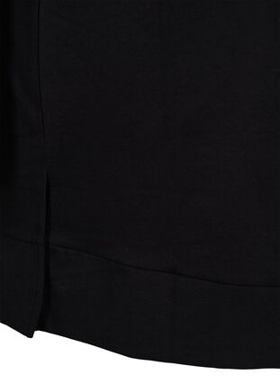 Sweater dress with hood and print details, Black Solid, Packshot image number 3