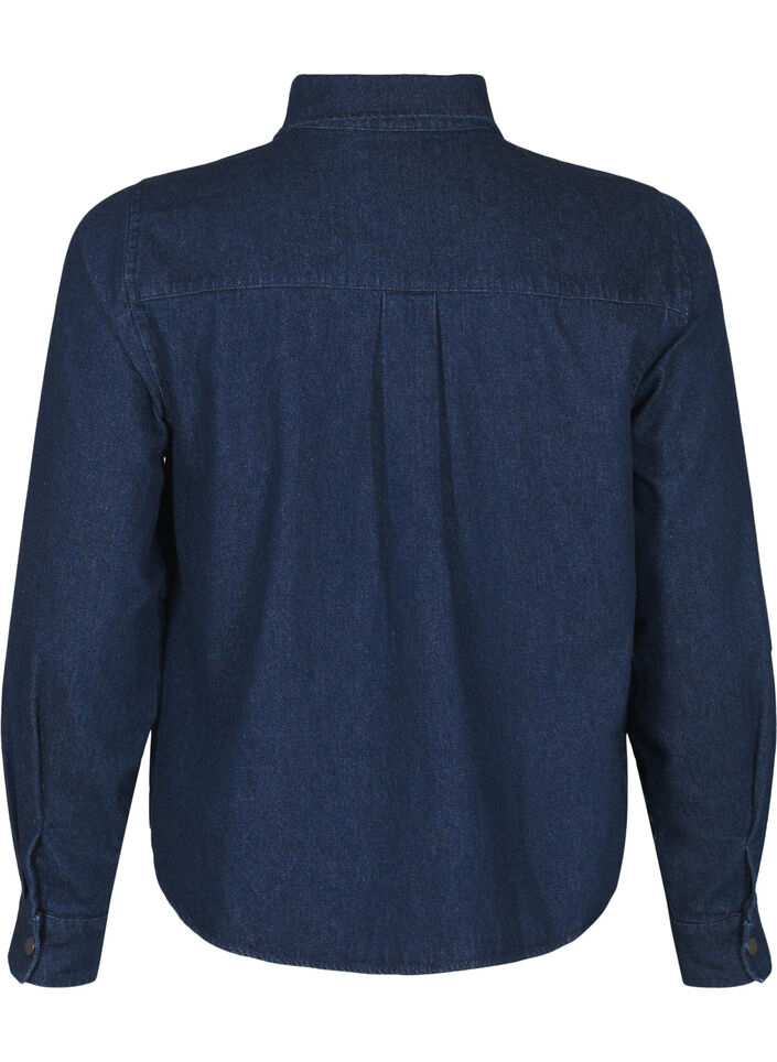 Denim jacket with chest pocket, Unwashed Denim, Packshot image number 1