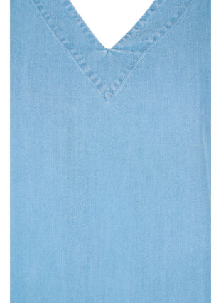 Blouse with draped sleeves, Light blue denim, Packshot image number 2