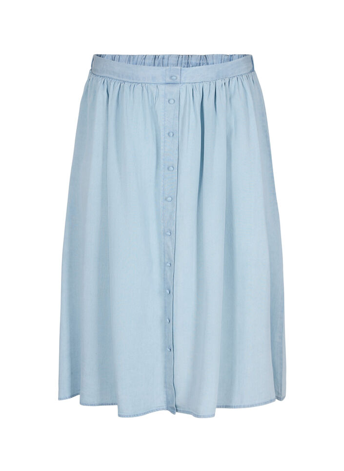 	 Loose skirt with buttons, Light Blue, Packshot image number 0