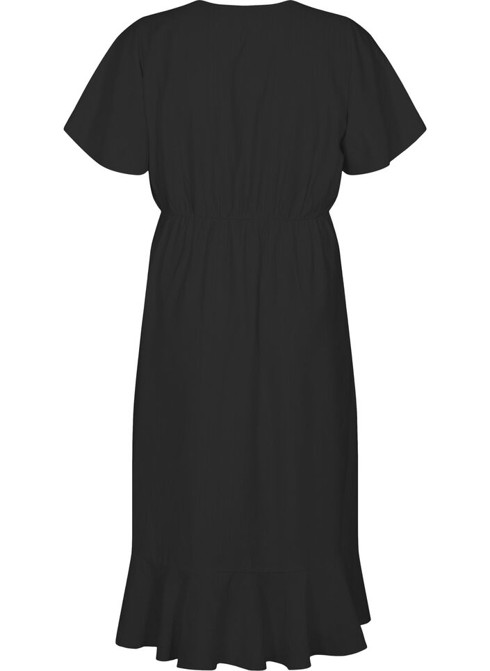 Batwing-sleeved midi dress, Black, Packshot image number 1