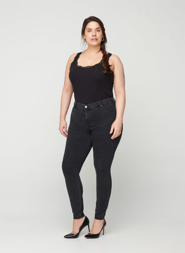 Jeggings made from a cotton mix, Grey Denim, Model image number 0