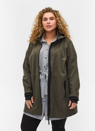 Softshell jacket with detachable hood, Grape Leaf, Model image number 0