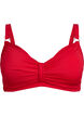 Underwire bikini bra with draping, Red, Packshot image number 0