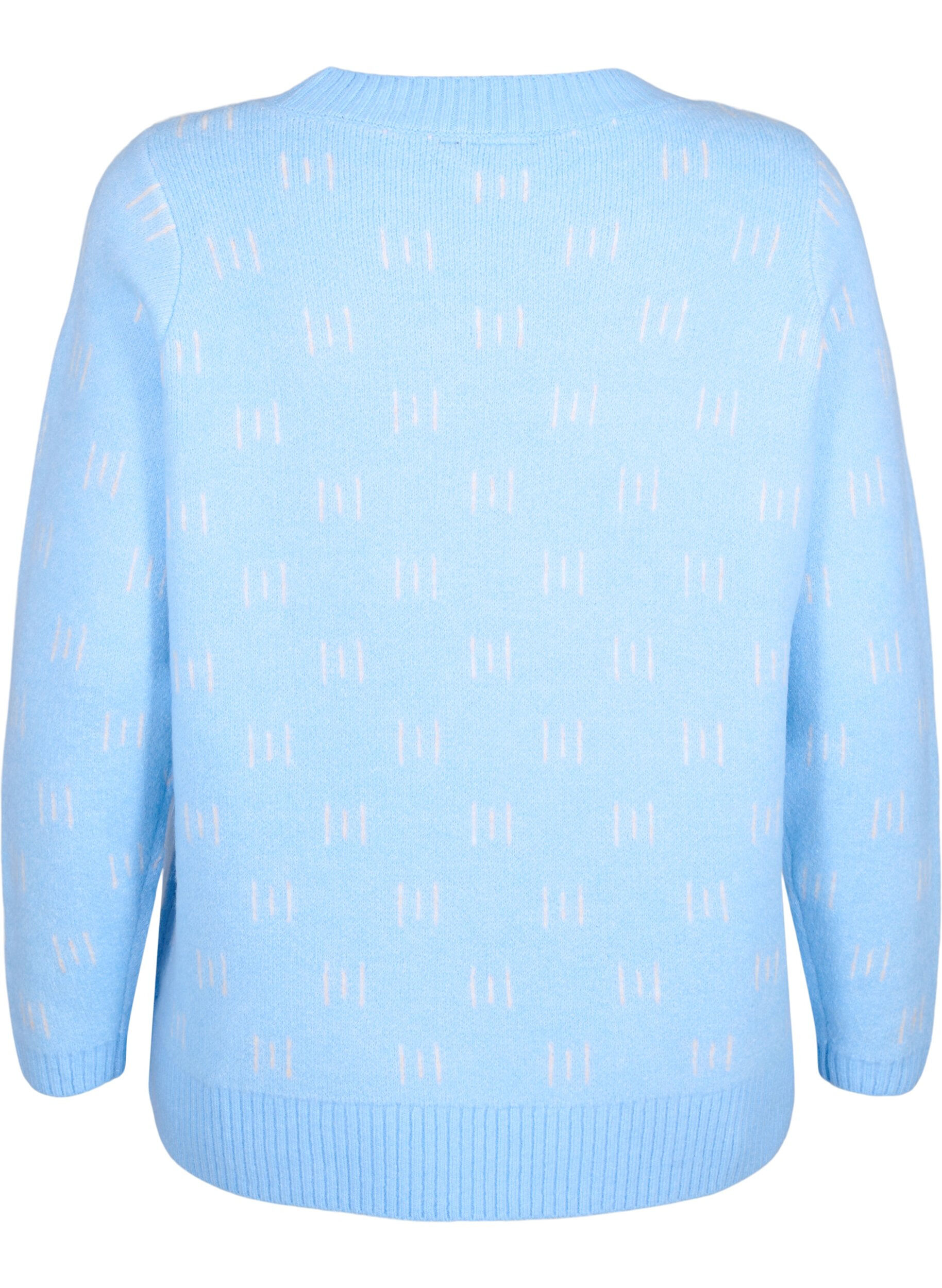 Zizzifashion Patterned pullover, Blue Bell/Birch, Packshot image number 1