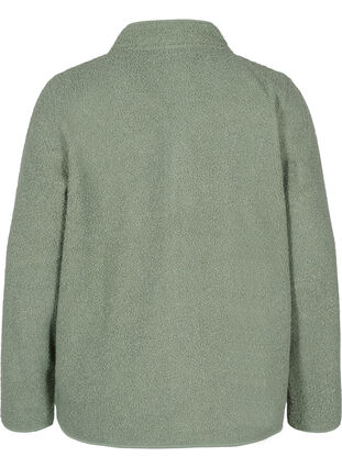 Short teddy jacket with pockets, Agave Green, Packshot image number 1