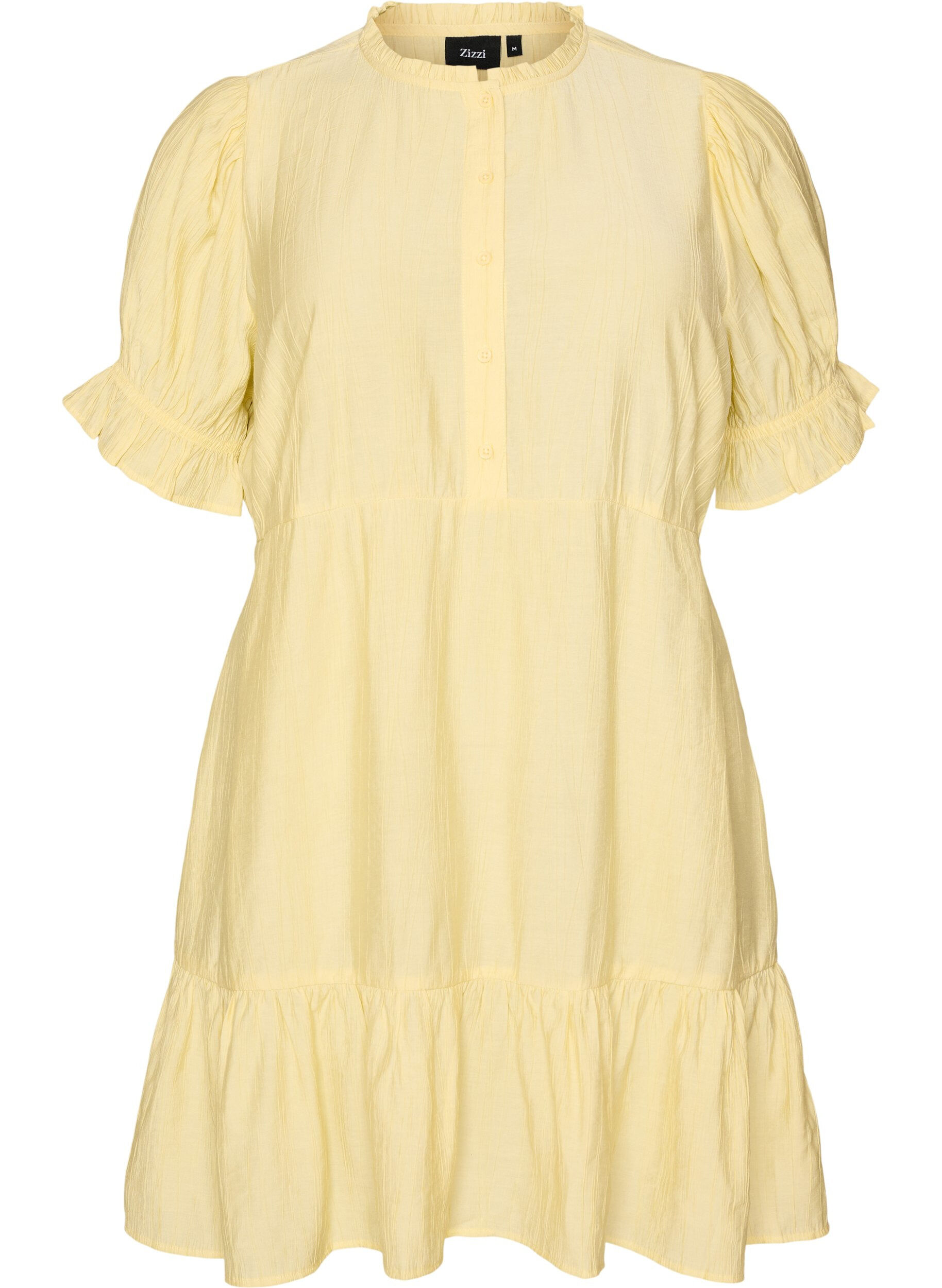 Short viscose dress with ruffle details