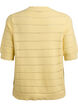 Knitted blouse with a striped openwork pattern and short sleeves, Yellow, Packshot image number 1