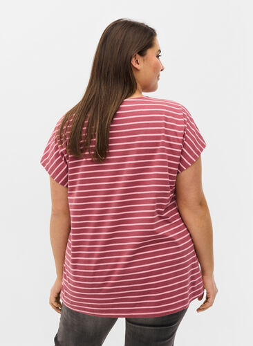 Cotton t-shirt with stripes, Apple Butter Stripe, Model image number 1