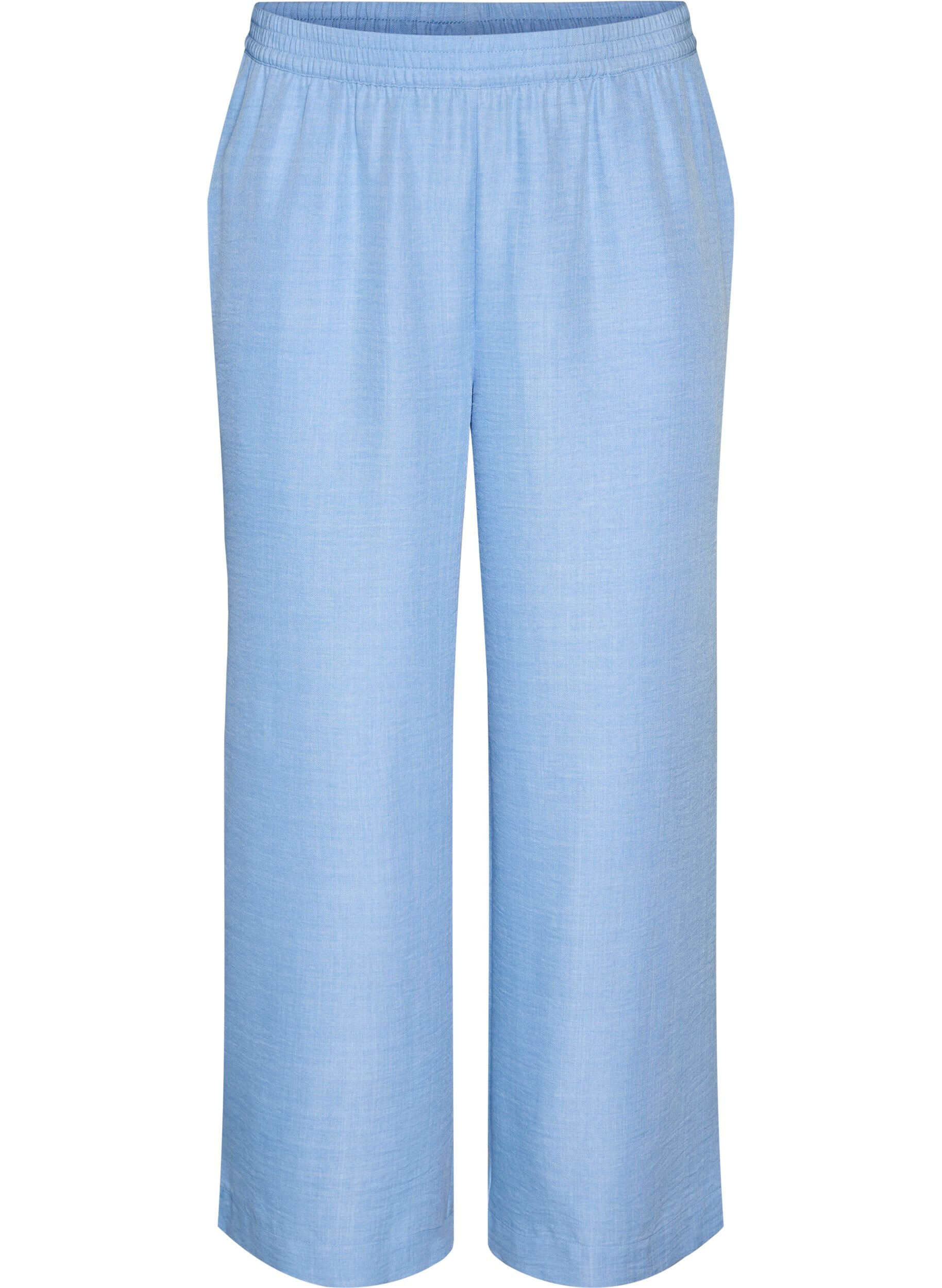 ZizzifashionLoose trousers with elasticated waistband and pockets, Light Blue, Packshot image number 0
