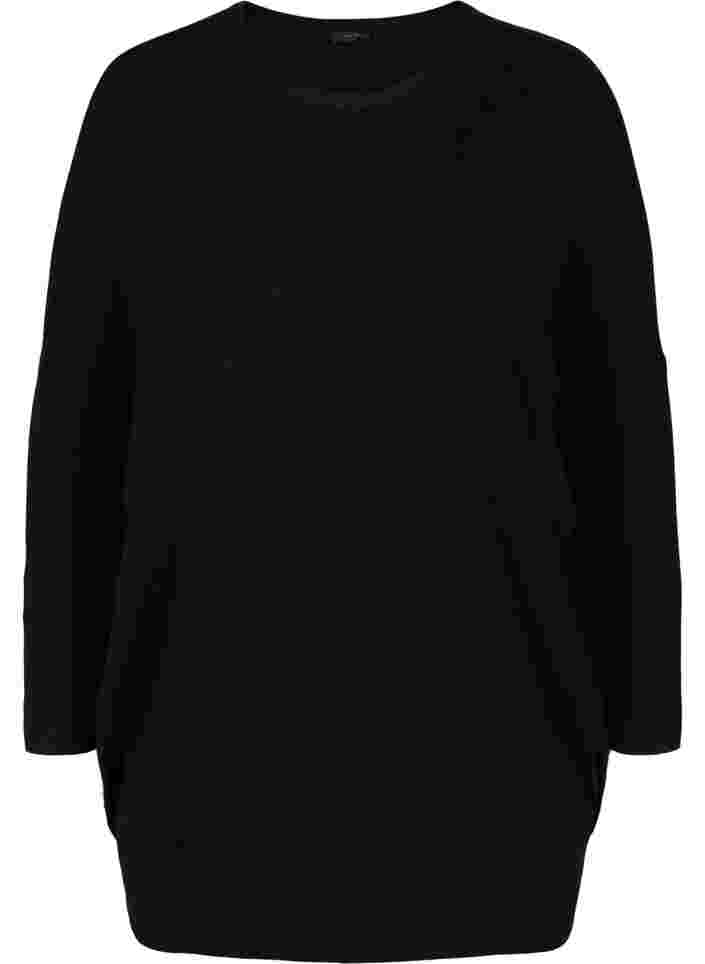 Knitted tunic in viscose blend, Black, Packshot image number 0