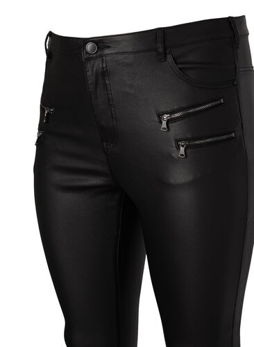 Coated Amy jeans with zipper detail, Black, Packshot image number 3