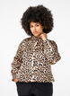 Smocked leopard print blouse, Brown, Model image number 0