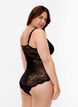 Lace bodystocking with v-neckline, Black, Model image number 1