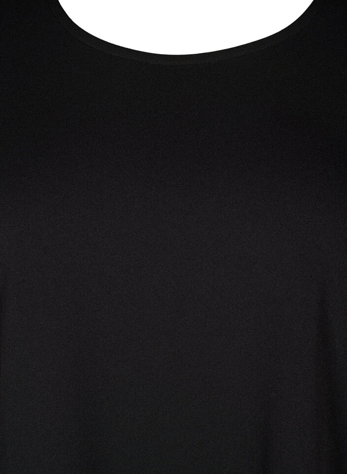 FLASH - Short dress with an A-line shape and 3/4 sleeves, Black, Packshot image number 2