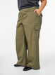Wide-leg cargo trousers with a high waist, Green, Model image number 2