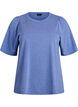 T-shirt with glitter and short puff sleeves, Blue, Packshot image number 0