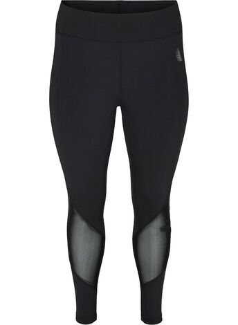 Cropped exercise leggings with mesh