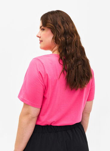 FLASH - T-shirt with round neck, Hot Pink, Model image number 1