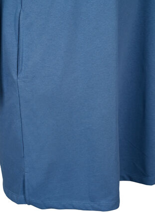 Short-sleeved sweat dress with pockets, Moonlight Blue, Packshot image number 3