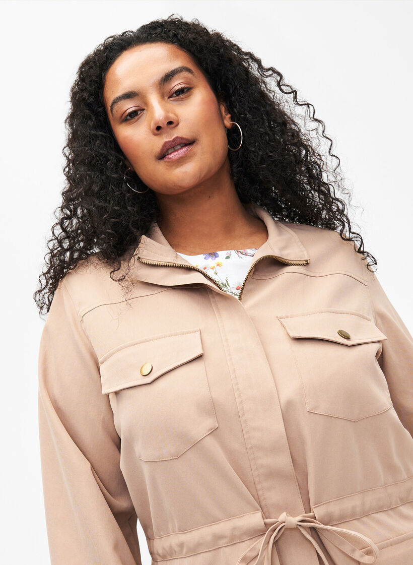 Army jacket with drawstring waist, Lark, Model image number 2
