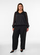 Striped blouse with a balloon shape, Black, Model image number 1