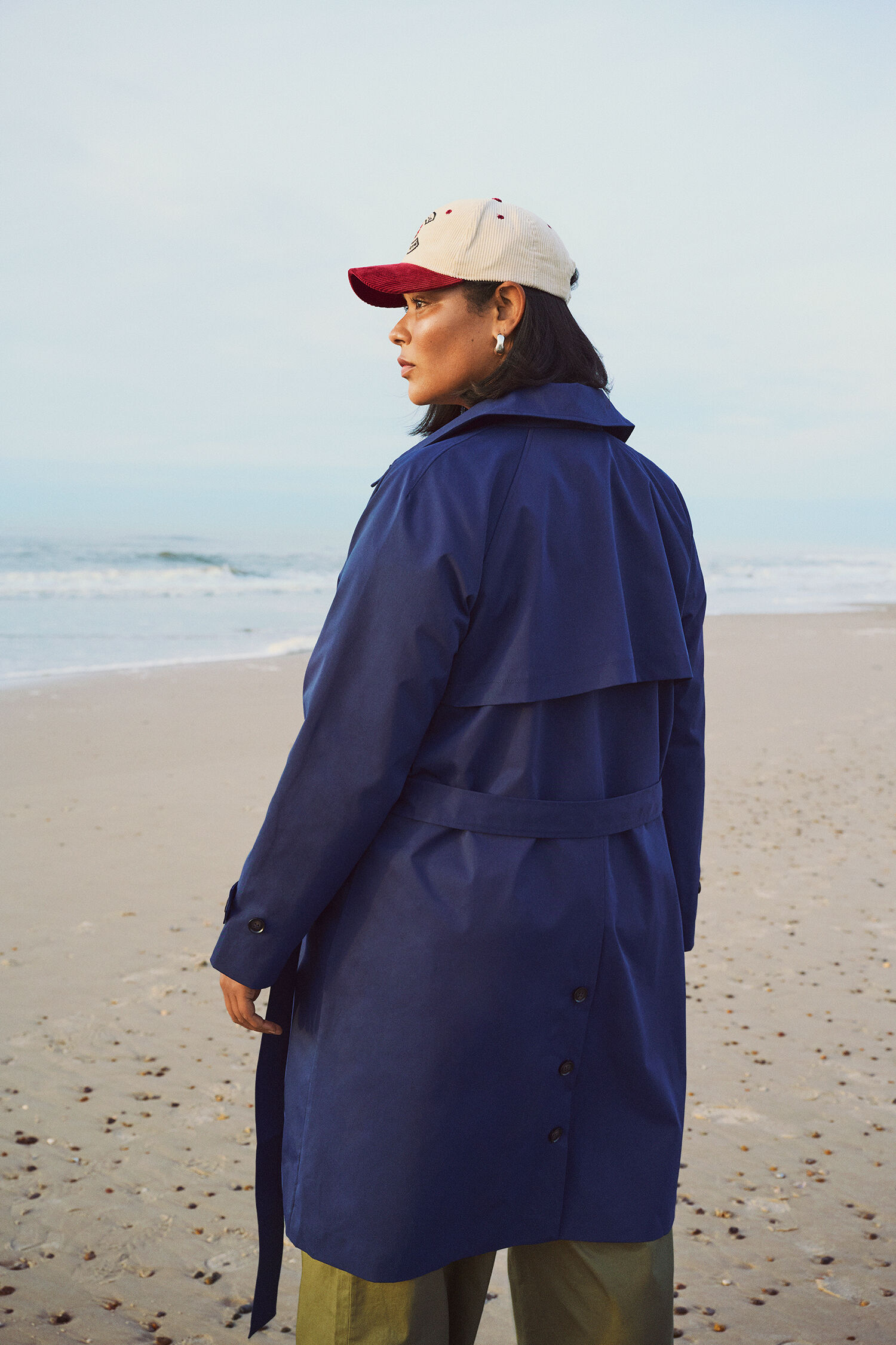 Zizzifashion Blue trench coat, , Model