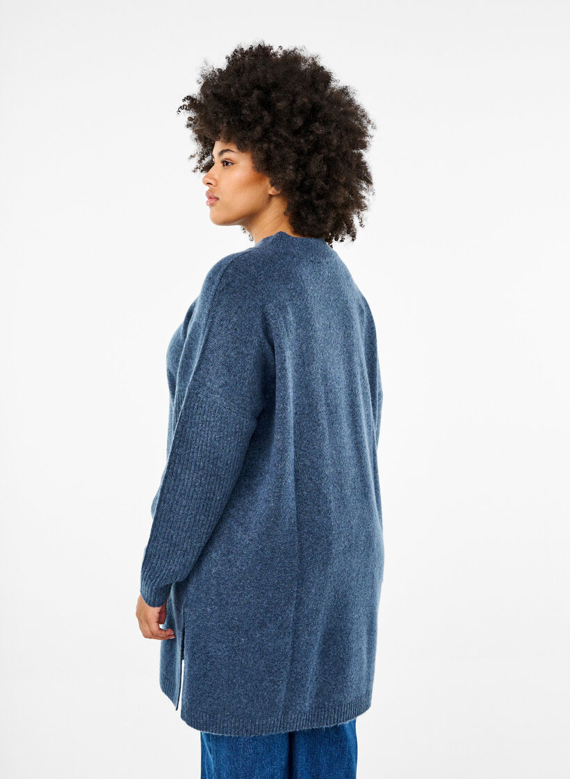 Long knitted blouse with long sleeves, Bering Sea Mel., Model image number 1