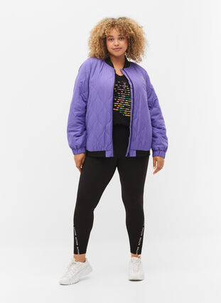 Bomber jacket with pockets and glitter, Passion Flower, Model image number 2