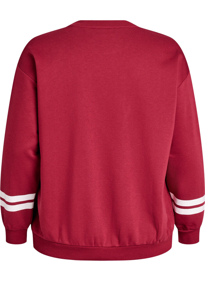Sweatshirt with statement detail, Red, Packshot