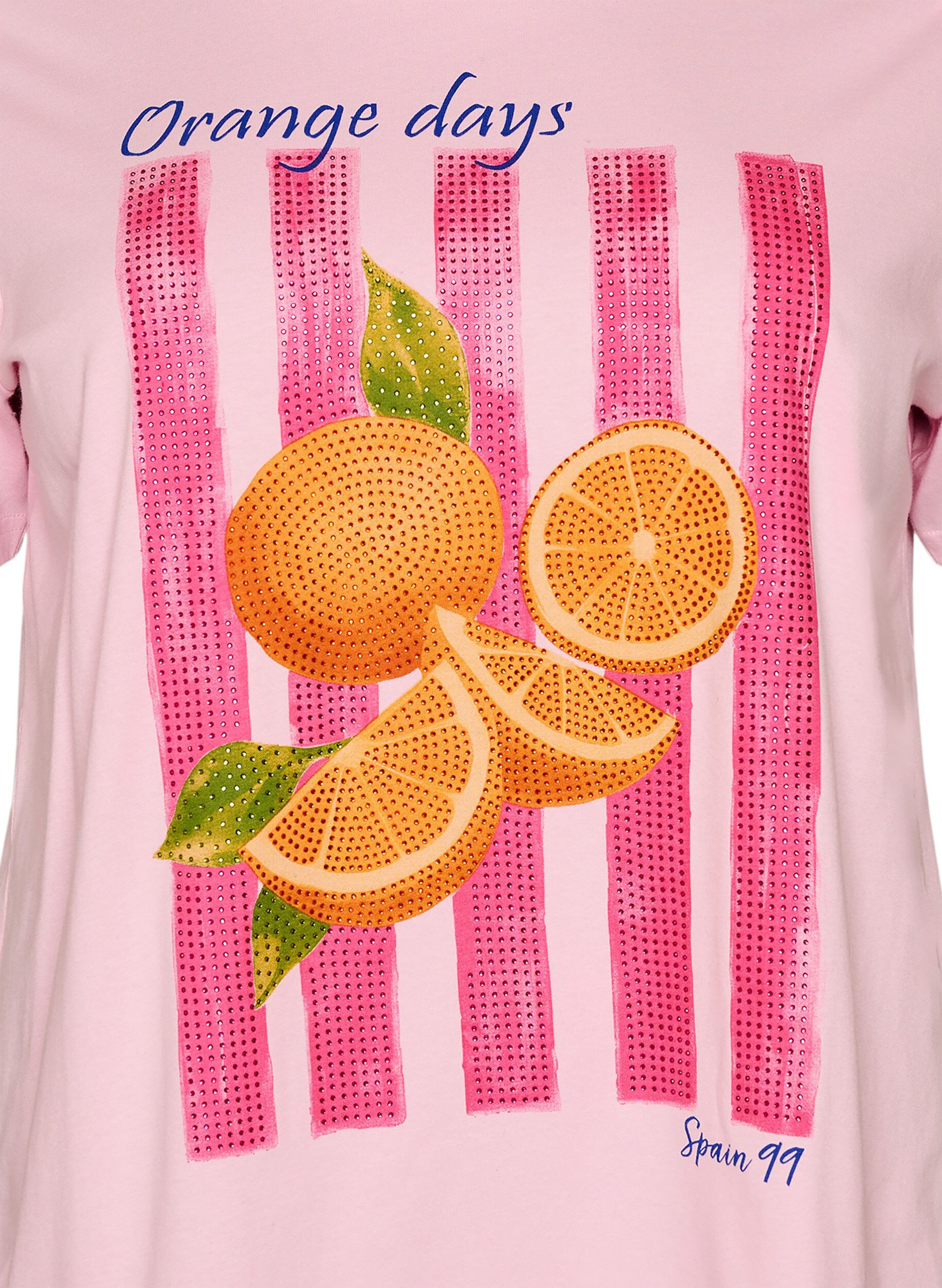 ZizzifashionOrganic cotton T-shirt with front print, Pink, Packshot image number 2