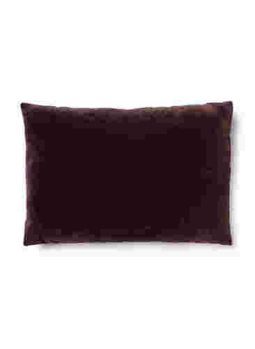 Striped cushion cover in velour, Seal Brown Comb, Packshot image number 1