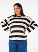 Long-sleeved blouse with stripes, Bl. Beige Mel.Stripe, Model image number 0