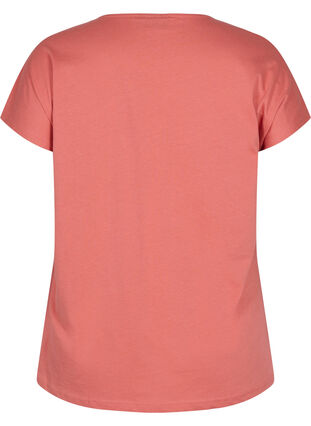 Cotton t-shirt with print details, Faded RoseMel feath, Packshot image number 1