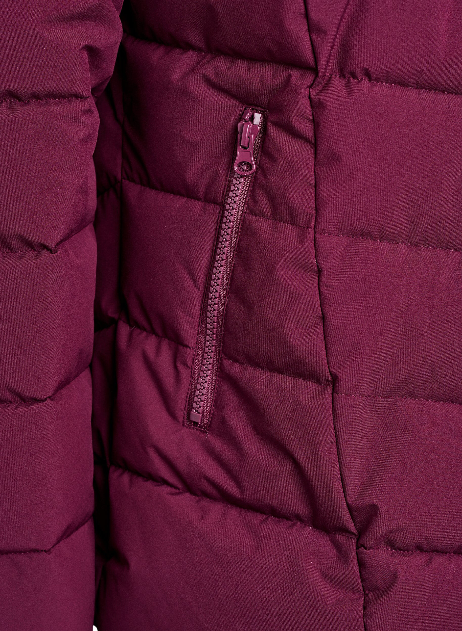 ZizzifashionShort puffer jacket with hood, Dark Bordeaux, Packshot image number 3