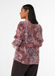 Blouse with paisley print and ruffle details, Purple, Model image number 2