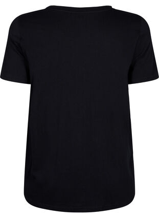 T-shirt with rhinestones, Black W. Rhinestones, Packshot image number 1