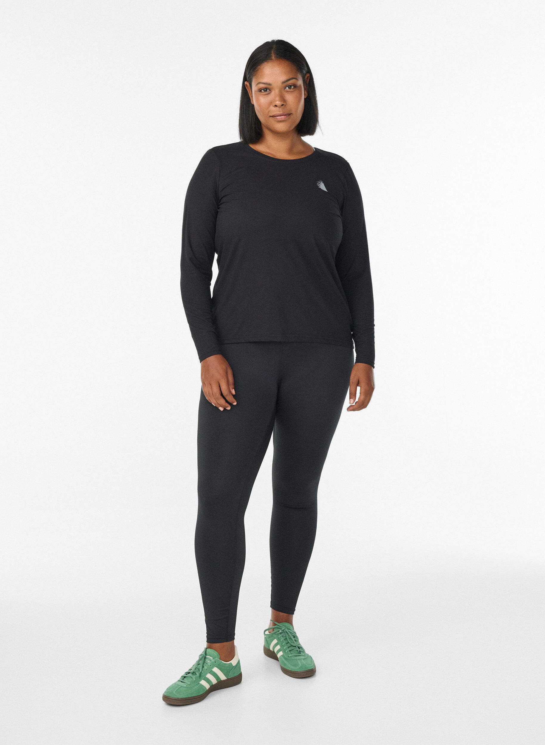 ZizzifashionLong-sleeved fitness top, Black, Model image number 1