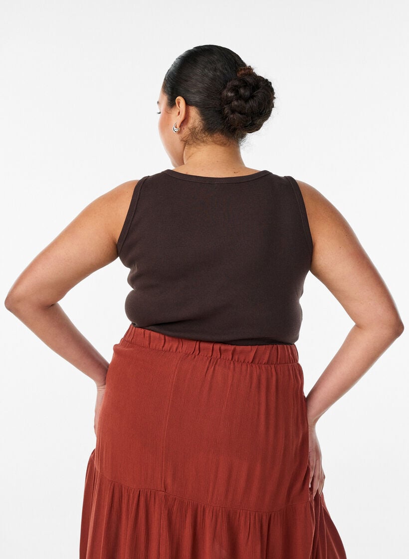 Fitted top with motif, Brown, Model image number 2