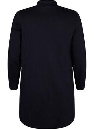 Long-sleeved tunic with drawstrings, Black, Packshot image number 1