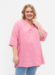 3/4 sleeve tunic in cotton, Rosebloom, Model image number 0