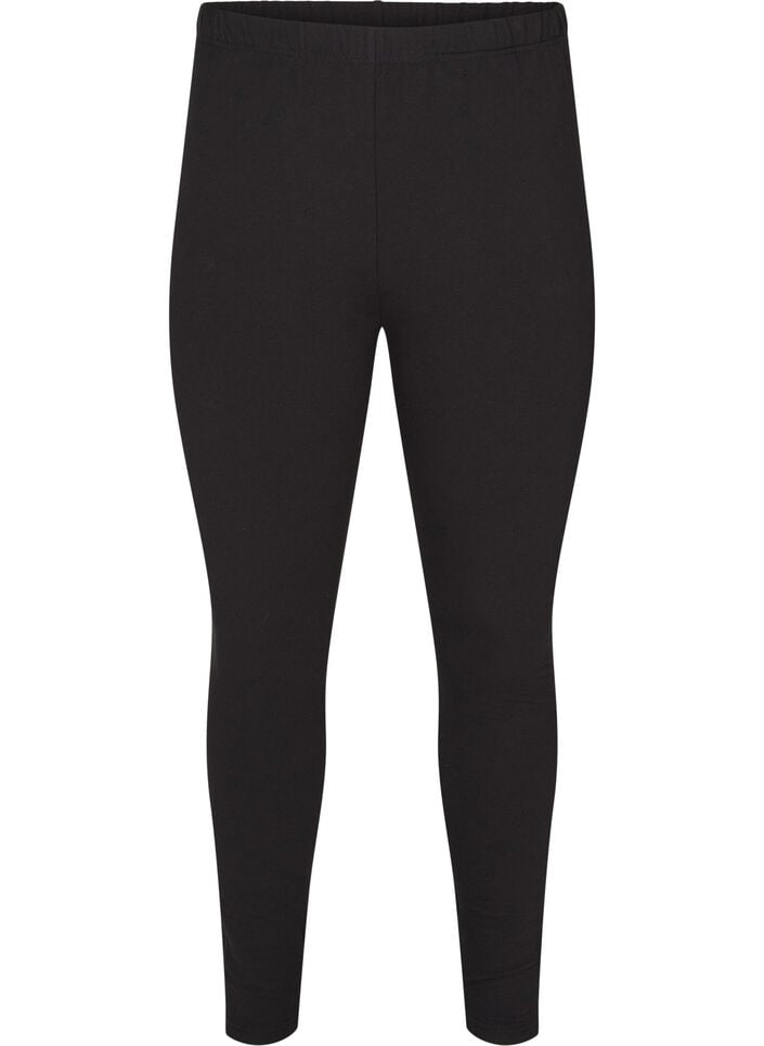 Leggings in cotton with lining, Black, Packshot image number 0