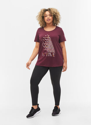 Sports t-shirt with print, Fig w. flower logo, Model image number 2