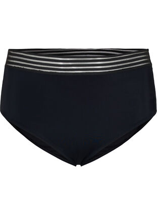 High-waisted bikini bottoms with mesh, Black, Packshot image number 0