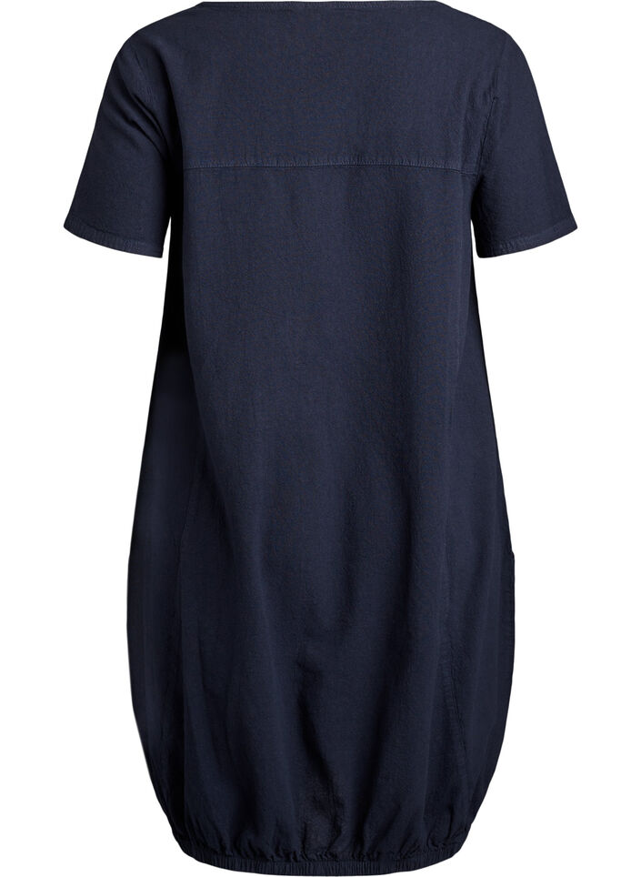 Short-sleeved cotton dress, Blue, Packshot image number 1