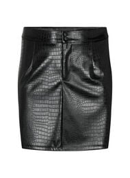 Faux leather skirt with animal print, Black, Packshot