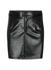 Faux leather skirt with animal print