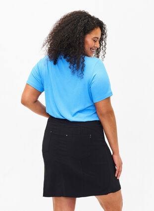 Short skirt with inner shorts, Black, Model image number 1