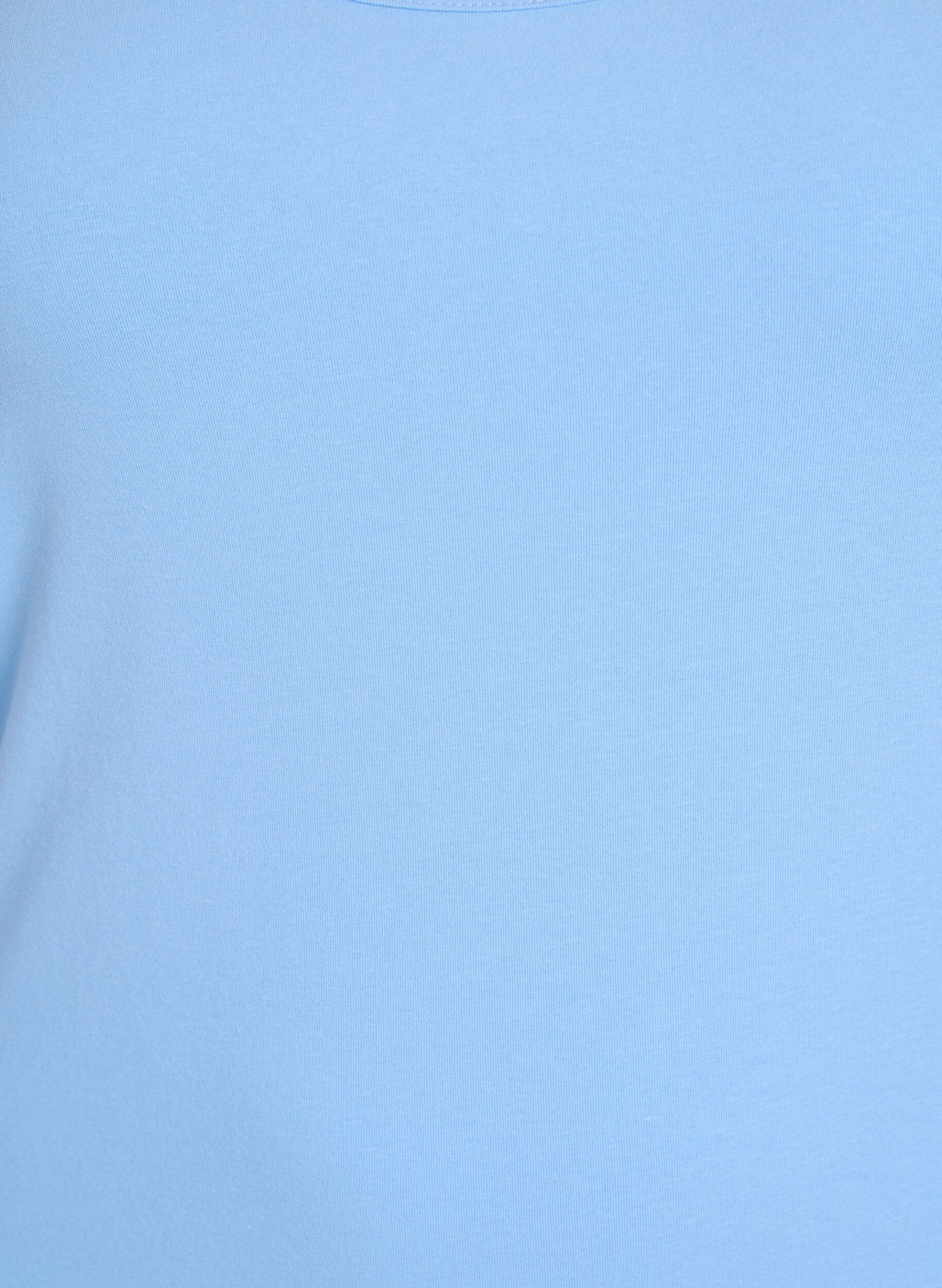 Zizzifashion Cotton basic top, Light Blue, Packshot image number 2