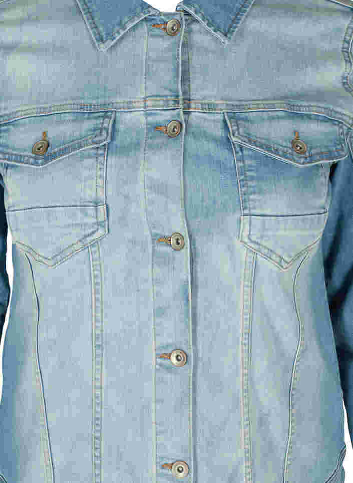 Light denim jacket with chest pockets, Light blue denim, Packshot image number 2